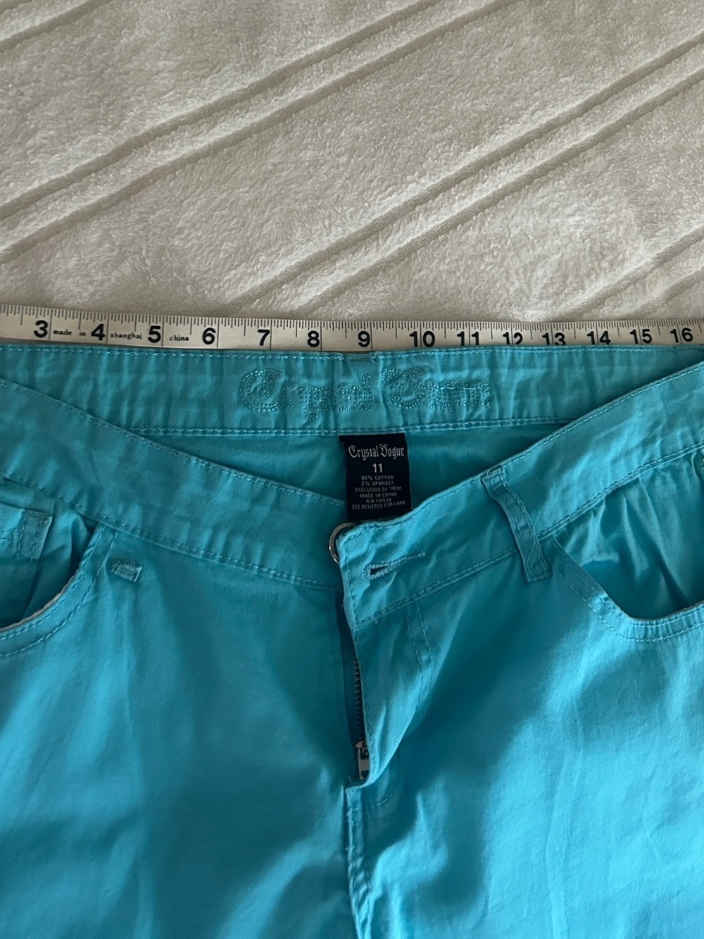 Crystal Vogue Turquoise Blue Pants Womens Sz 11 - Picture 10 of 16